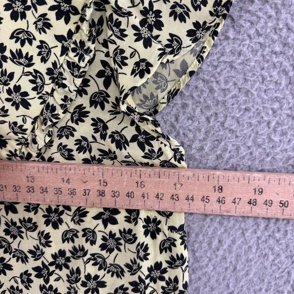 Whistles Yellow Buttercup Oversized Collar Top Size 2 Floral Elegant Chic - Picture 8 of 16